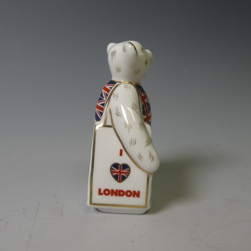 104 - A Royal Crown Derby Fisherman Bear, together with ER Shopper Bear and I Love London Shopper Bear (3)... 