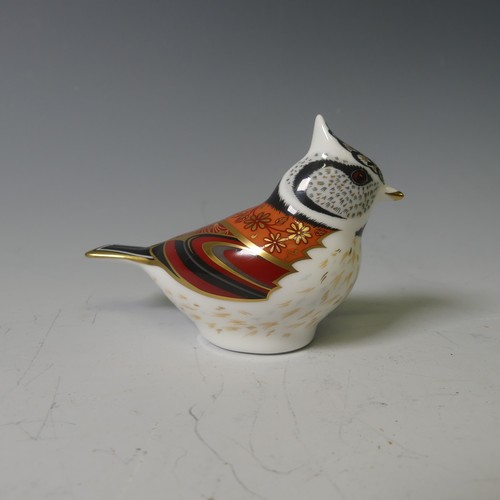 105 - A Royal Crown Derby Yellow Wagtail Paperweight, together with Fairy Wren, Black and White Kitten and... 