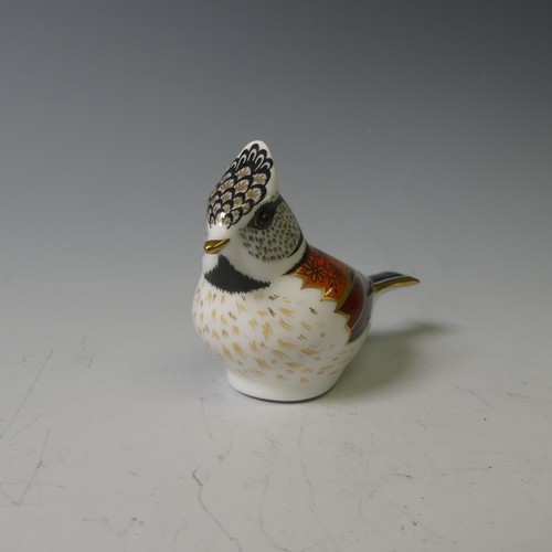 105 - A Royal Crown Derby Yellow Wagtail Paperweight, together with Fairy Wren, Black and White Kitten and... 