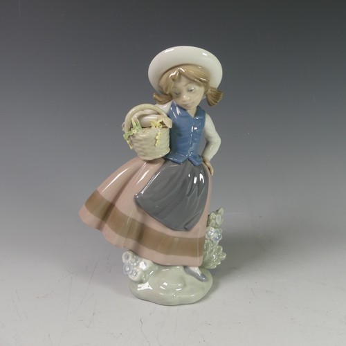 106 - A small quantity of Lladro Figures, to comprise Goose Girl, Young Girl Carrying Basket, Seated Clown... 