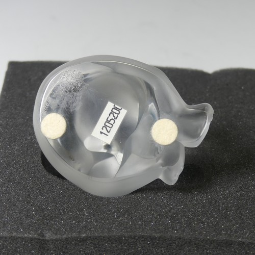 108 - A Lalique frosted glass Panda Paperweight, with etched signature to base, with Presentation Box and ... 