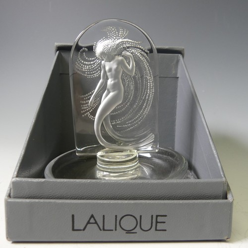 109 - A Lalique 'Naiade' glass Ring / Pin Dish, of circular form with central ached mermaid plaque, signat... 