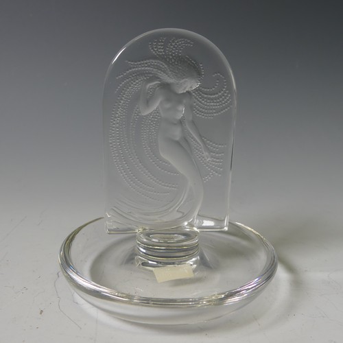 109 - A Lalique 'Naiade' glass Ring / Pin Dish, of circular form with central ached mermaid plaque, signat... 