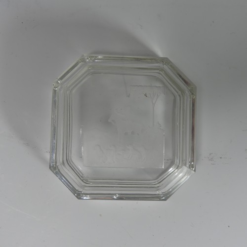 115 - A small Baccarat glass Pin Tray, of rectangular form with canted corners, the centre with nude femal... 