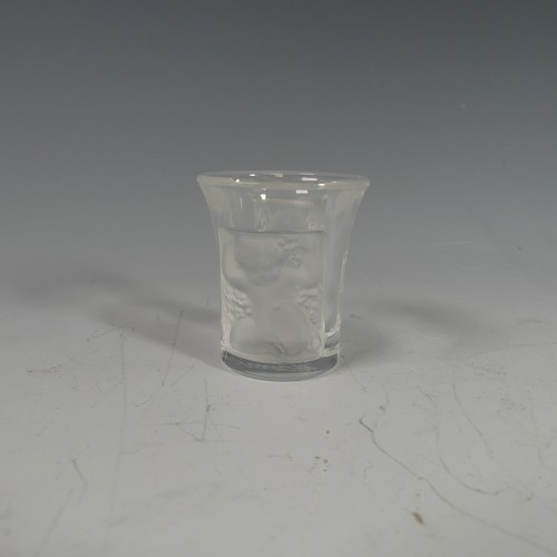 116 - A Lalique 'Les Enfants' Shot Glass, marked 'Lalique France' to base, 4.7cm high, together with a Nin... 