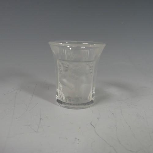 116 - A Lalique 'Les Enfants' Shot Glass, marked 'Lalique France' to base, 4.7cm high, together with a Nin... 