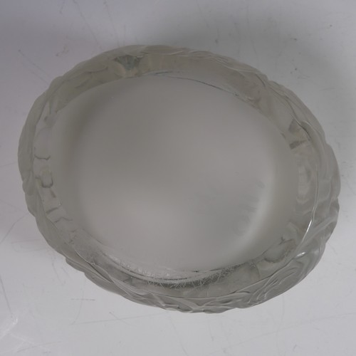 117 - A Lalique 'Dinard' glass oval Bowl, impressed marks to base 'R.Lalique France', 12cm wide.... 