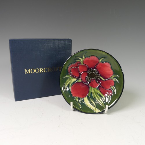 126 - A Moorcroft Anemone Tribute Pin Dish, 12cm diameter, boxed and with card outer sleeve, and a small a... 