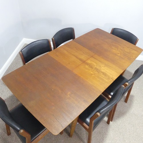 367 - A mid 20thC McIntosh-style teak Dining Suite, comprising a rectangular extending table with butterfl... 