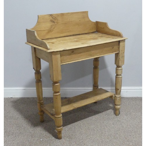 384 - An early 20thC pine Washstand, W 75cm x H 92cm x D 39cm.