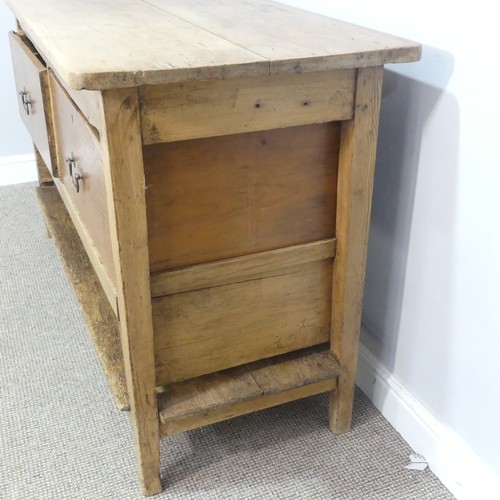 376 - An early 20thC pine Dresser Base, W 137.5cm x  H 82.5cm x D 42cm.