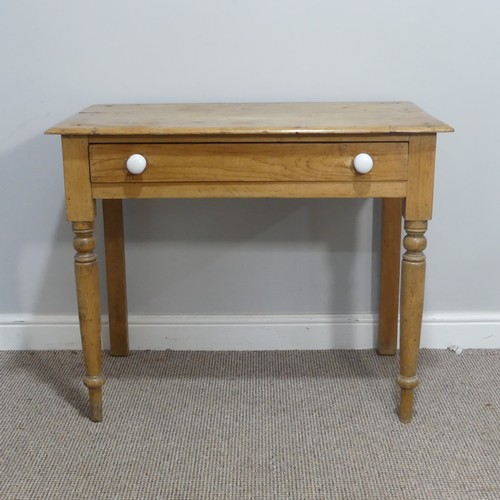 378 - An early 20thC pine Side Table, W 89cm x H 74cm x D 49cm.