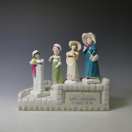 101 - A small quantity of Royal Doulton Kate Greenaway collection Figures, comprising Display Stand, Amy, ... 