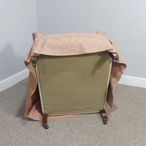 477 - An Edwardian upholstered Armchair, with loose cover, 65cm wide, 70cm deep x 87cm high.... 