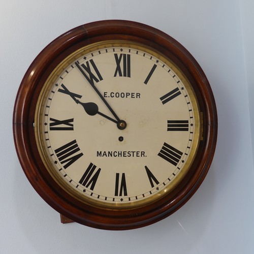 259 - A Victorian mahogany cased dial Wall Clock, the 14-inch painted dial with Roman numerals, signed 'E.... 