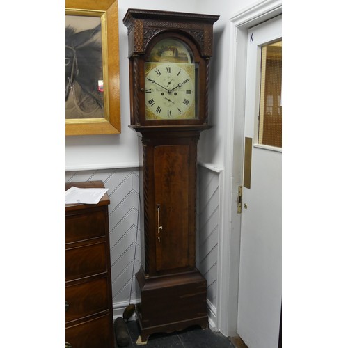 268 - S. Roberts, Blairgowrie, a mahogany 8-day longcase clock with two-weight movement striking on a bell... 