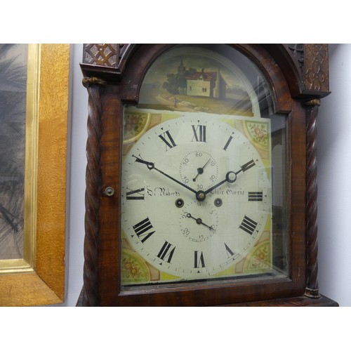 268 - S. Roberts, Blairgowrie, a mahogany 8-day longcase clock with two-weight movement striking on a bell... 