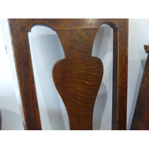 388 - A pair of Georgian Hall Chairs, with panelled seats and turned legs, H101cm seat height 44cm (2)... 