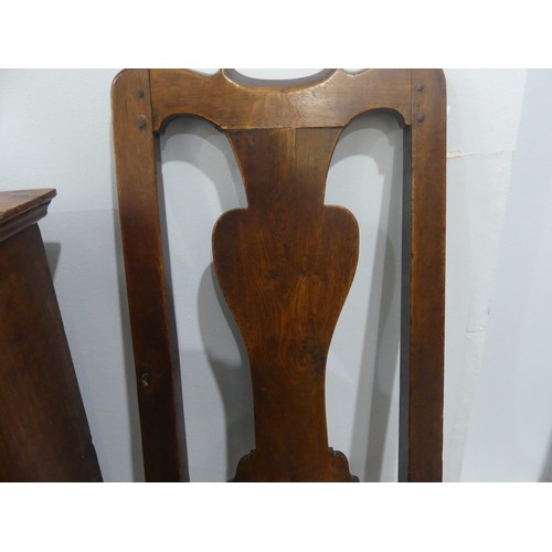 388 - A pair of Georgian Hall Chairs, with panelled seats and turned legs, H101cm seat height 44cm (2)... 