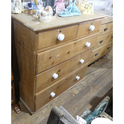 400 - An early 20thC pine Chest of Drawers, two short over three long, 73cm x 32cm x 44cm high, as found w... 