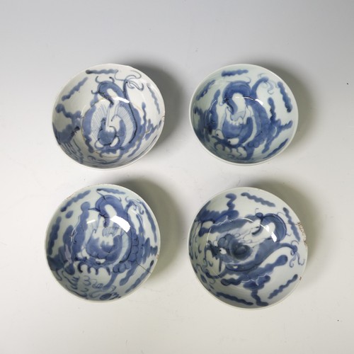 144 - A quantity of Chinese porcelain blue and white Tablewares, comprising ten near-matched plates, D 16c... 