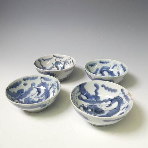 144 - A quantity of Chinese porcelain blue and white Tablewares, comprising ten near-matched plates, D 16c... 