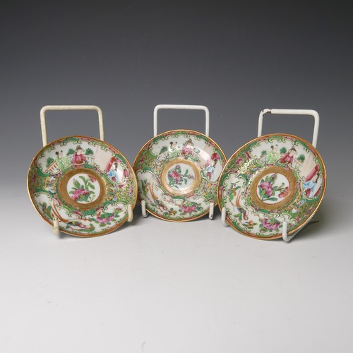 145 - An antique Chinese porcelain matched famille rose Tea Set, comprising three near matched Tea Cups an... 