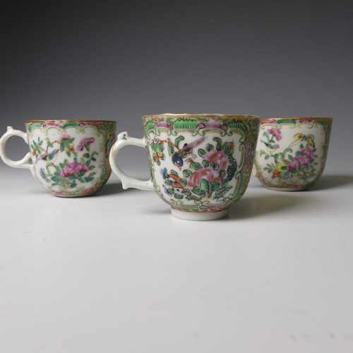 145 - An antique Chinese porcelain matched famille rose Tea Set, comprising three near matched Tea Cups an... 