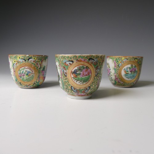 145 - An antique Chinese porcelain matched famille rose Tea Set, comprising three near matched Tea Cups an... 