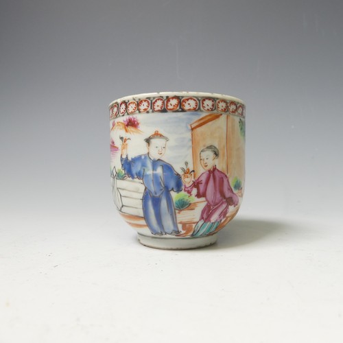 150 - A matched set of 19thC Chinese famille rose porcelain Teawares, to comprise a sparrow-beak Jug, Teab... 