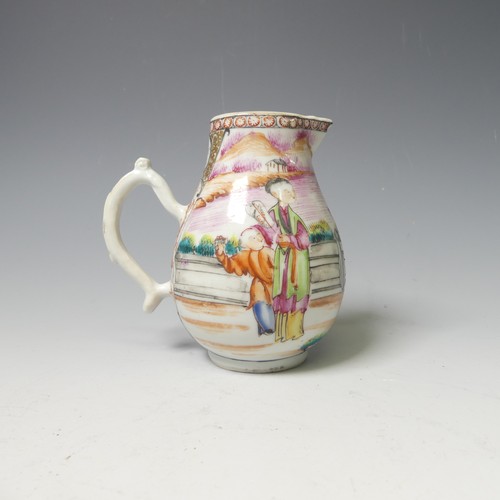 150 - A matched set of 19thC Chinese famille rose porcelain Teawares, to comprise a sparrow-beak Jug, Teab... 