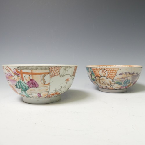 152 - A small quantity of antique Chinese famille rose Teawares, to comprise three Teabowls, five Saucers,... 