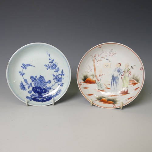 155 - A small quantity of antique Oriental and Oriental-style porcelain Wares, comprising a pair of famill... 