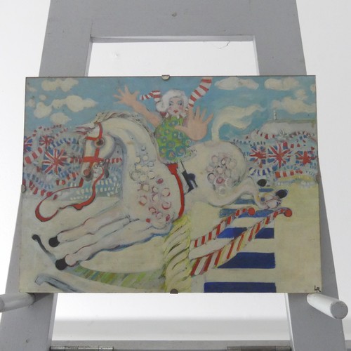 199 - Lawson E. Rudge (b. 1936), Jubilee carousel queen, watercolour, in a clipframe, 26cm x 36cm, signed ... 