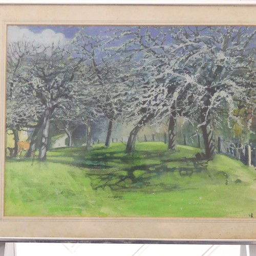 201 - Lawson E. Rudge (b. 1936), 'Dartmoor, Devon', watercolour, 22cm x 38cm, overmounted, framed and glaz... 