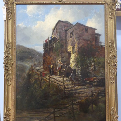 249 - William Pitt (British, c.1818-1900), Clovelly, N. Devon, oil on canvas, signed and titled verso, dat... 