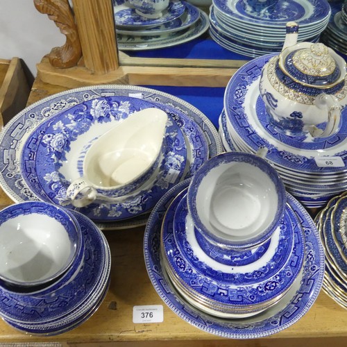 68 - A large quantity of blue and white pattern Tablewares, including Booth's 'Real Old Willow', Longton'... 