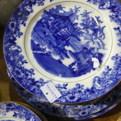 68 - A large quantity of blue and white pattern Tablewares, including Booth's 'Real Old Willow', Longton'... 