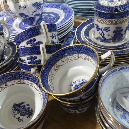 68 - A large quantity of blue and white pattern Tablewares, including Booth's 'Real Old Willow', Longton'... 