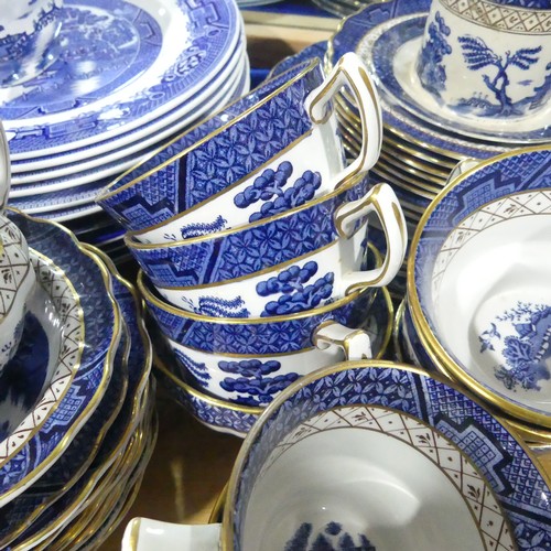 68 - A large quantity of blue and white pattern Tablewares, including Booth's 'Real Old Willow', Longton'... 