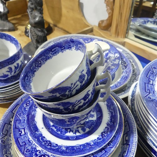 68 - A large quantity of blue and white pattern Tablewares, including Booth's 'Real Old Willow', Longton'... 