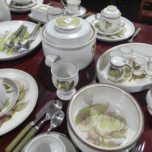 69 - A Denby 'Trobadour' pattern Dinner and Tea Service, comprising eight Dinner Plates, eight Side Plate... 