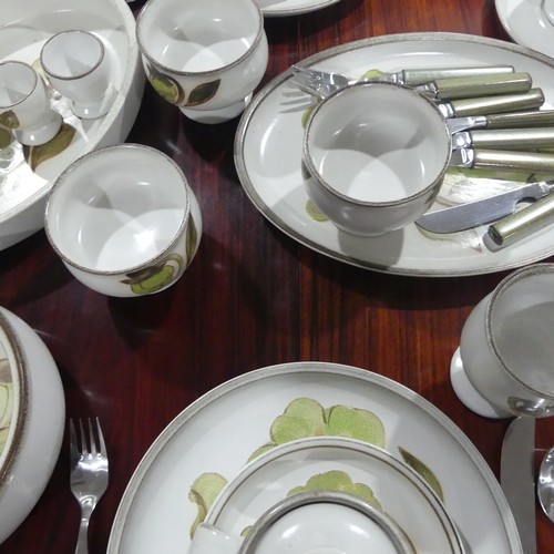 69 - A Denby 'Trobadour' pattern Dinner and Tea Service, comprising eight Dinner Plates, eight Side Plate... 