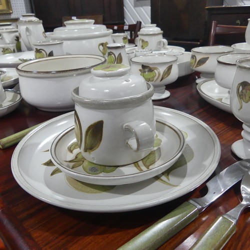 69 - A Denby 'Trobadour' pattern Dinner and Tea Service, comprising eight Dinner Plates, eight Side Plate... 