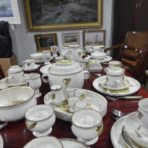 69 - A Denby 'Trobadour' pattern Dinner and Tea Service, comprising eight Dinner Plates, eight Side Plate... 