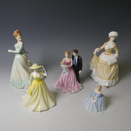 130 - A small quantity of Royal Doulton Figures, comprising Spring Time HN4586, Christening Time HN5162, N... 