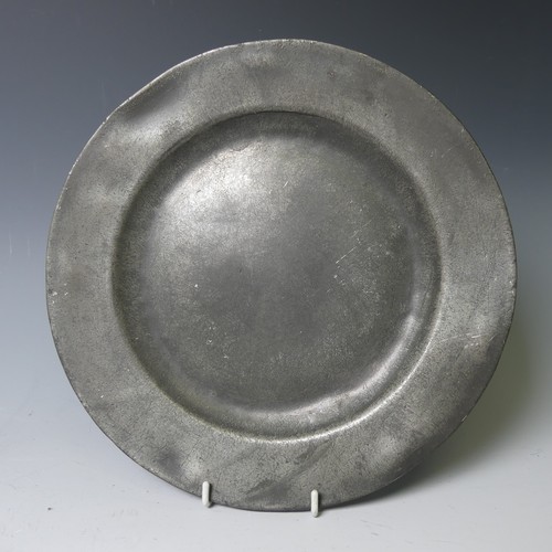 457 - A set of six mid 18thC pewter Plates, with touchmarks for Stynt Duncombe, 23.3cm diameter, as found,... 