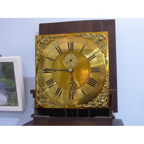 264 - An oak 30-hour Longcase Clock, the 11-inch brass dial signed C. Vaughan, Pont Pool and inscribed Rac... 