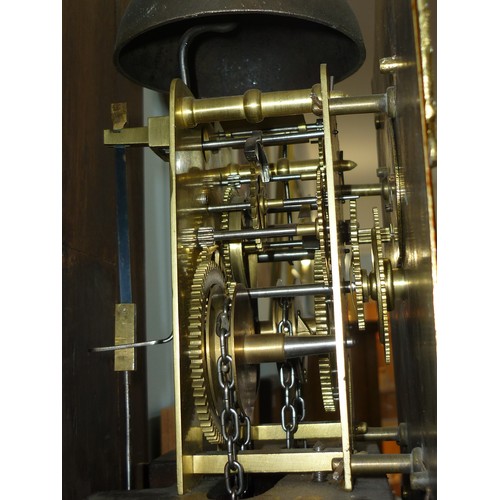 264 - An oak 30-hour Longcase Clock, the 11-inch brass dial signed C. Vaughan, Pont Pool and inscribed Rac... 