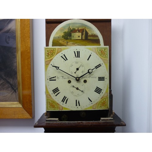 268 - S. Roberts, Blairgowrie, a mahogany 8-day longcase clock with two-weight movement striking on a bell... 